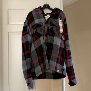 Flannel button up with built in headphones W/ TAGS